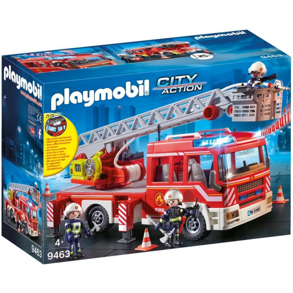 Playmobil Fire Truck With Ladder & Rescue Basket