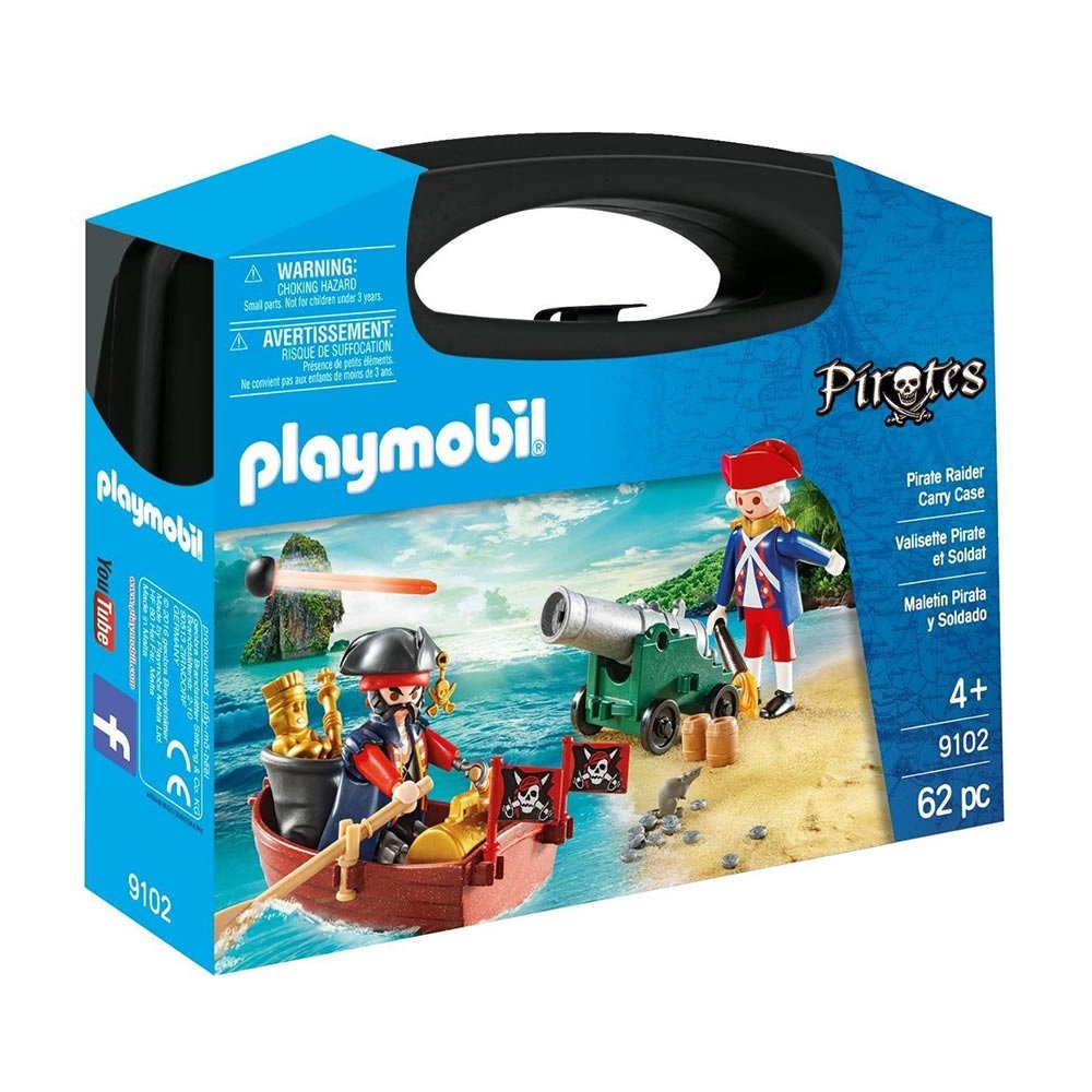 Playmobil Pirates - Λιμενοφύλακας Με Κανόνι Και Πειρατής Σε Βάρκα - Βαλιτσάκι 