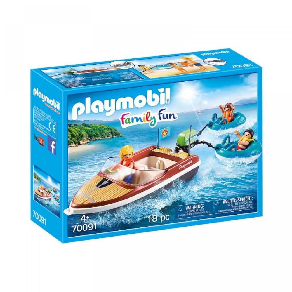 Playmobil Family Fun Ταχύπλοο Σκάφος Με Φουσκωτές Κουλούρες 