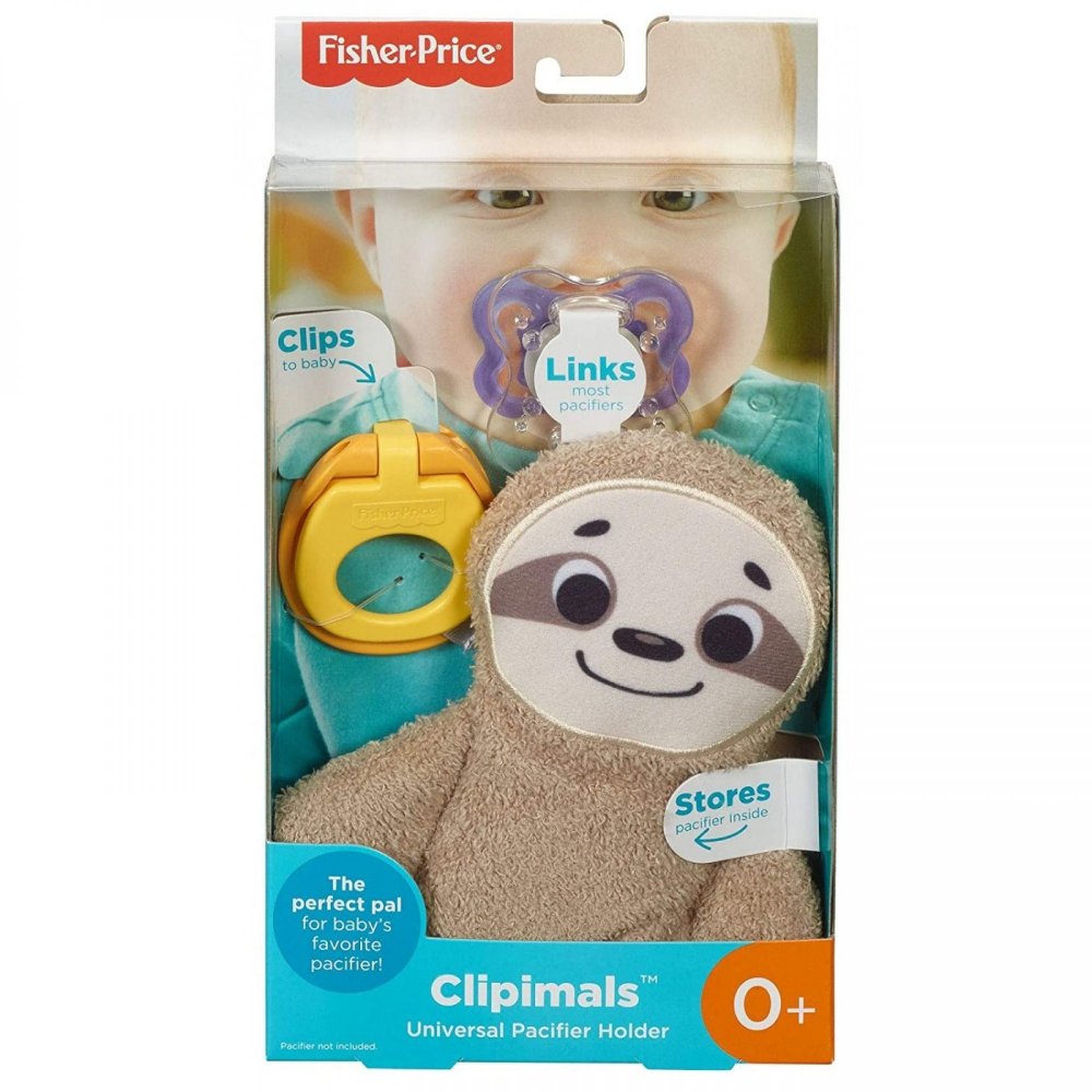 Fisher Price Clipimals Λούτρινο Ζωάκι Με Λαβή Πιπίλας – Βραδύπους