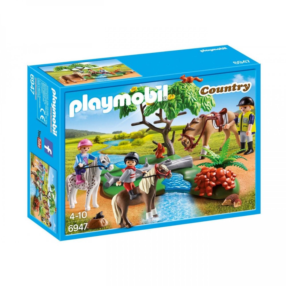 PLAYMOBIL COUNTRY CHILDREN WITH PONY AND TRAINER WITH HORSE