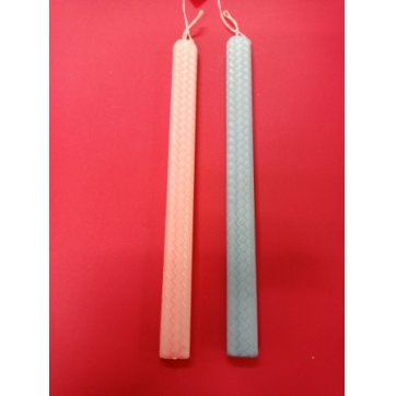 Η Σελίδα Light blue and pink embossed candle